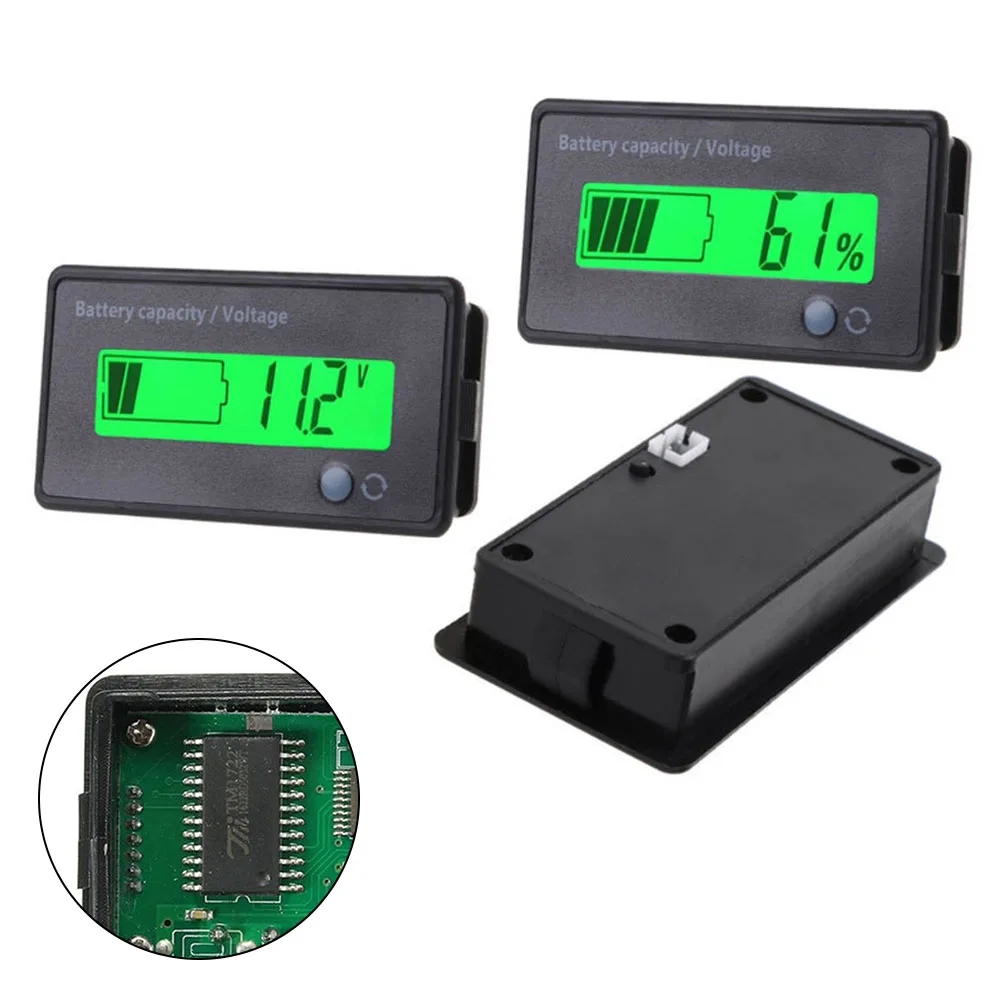 Imagem -04 - Lcd Display Voltímetro Potência Chumbo-ácido Lítio Capacidade Tester Bateria Indicador de Nível Gy6d 6-63v Detectores