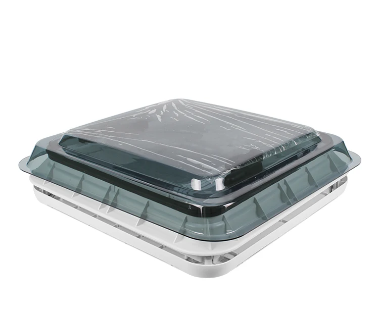 TYTXRV Akcesoria do kamperów Okno do kampera 500*500mm z oświetleniem LED 12V, moskitierą i roletą, aluminiowa rama, okno dachowe