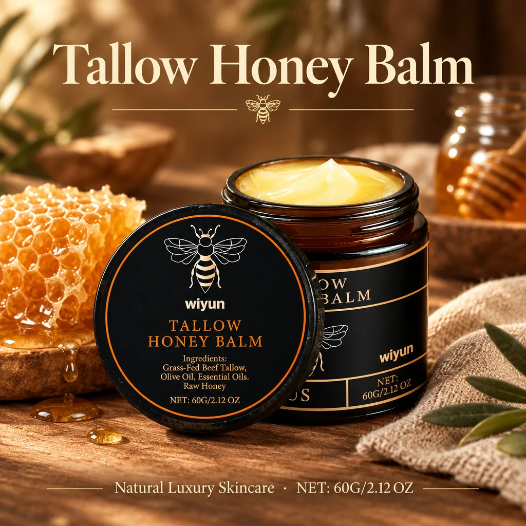 Tallow Honey Balm, Moisturizing Body Cream, Nourishing Skin Care Lotion with Honey Beef Tallow, Hydrating Cream for Daily Use