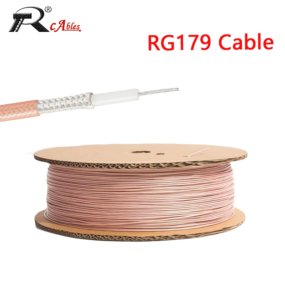 RG179 Coaxial Cable Connector Wires 75 Ohm SDI Cable RG-179 Cable Wire Antenna Pigtail Cable Low Loss High Quality 20CM~30M