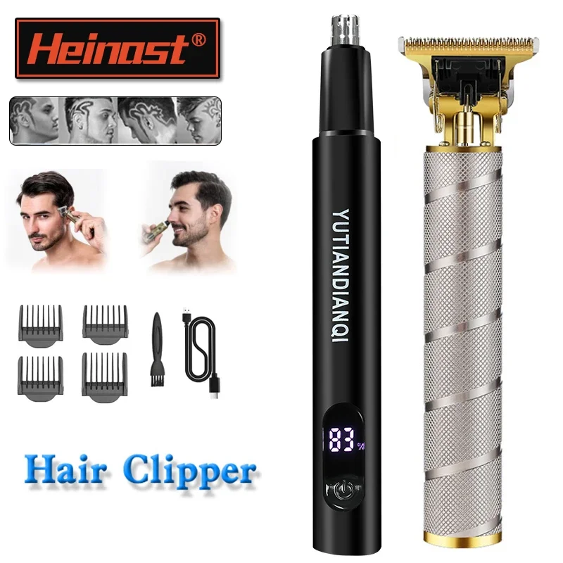 Hair Cutting Machine Vintage T9 Clipper Hair and Nose Hair Trimmer Rechargeable Man Shaver For Men's Barber Professional Trimmer