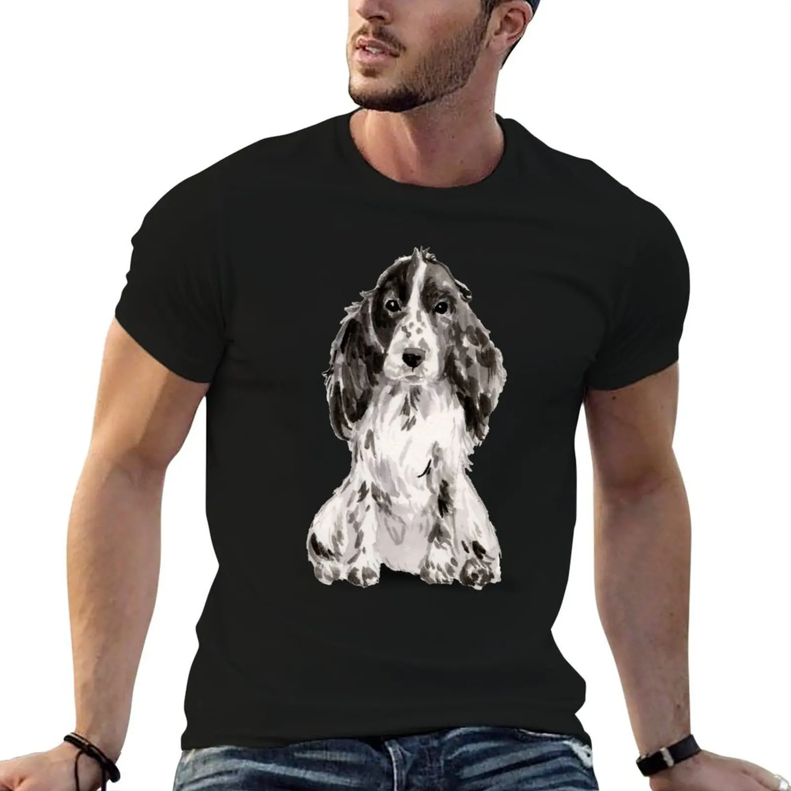

Cocker Spaniel Illustration T-Shirt funny t shirts cotton t shirts for man graphic vintage T-Shirt