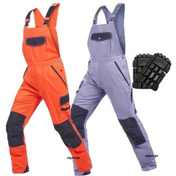 رجل حزام مريلة عموما الصيف رقيقة ميكانيكي قوي منصات الركبة الحمالة السراويل العمل متعددة جيب حجم كبير العمل موحدة إصلاح