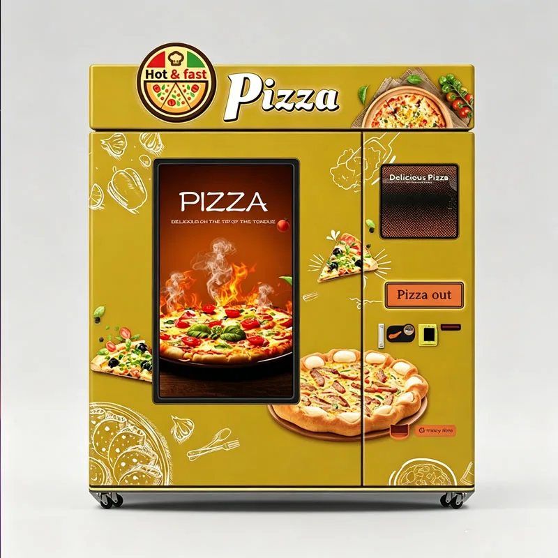 Commercial Pizza Vending Machine with Smart Ordering System Refrigeration Storage Oven Baking Customized