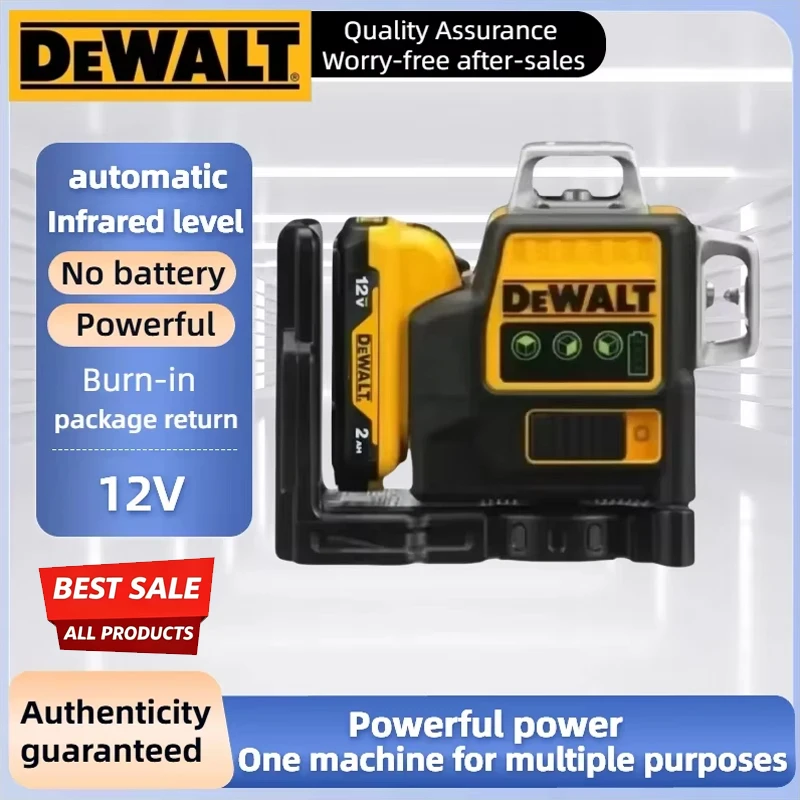 DEWALT DW089LG 2025 Laser Level 12V Lithium Battery Powered 12 Lines Green Meter 360 Degree Horizontal & Vertical Outdoor Tool
