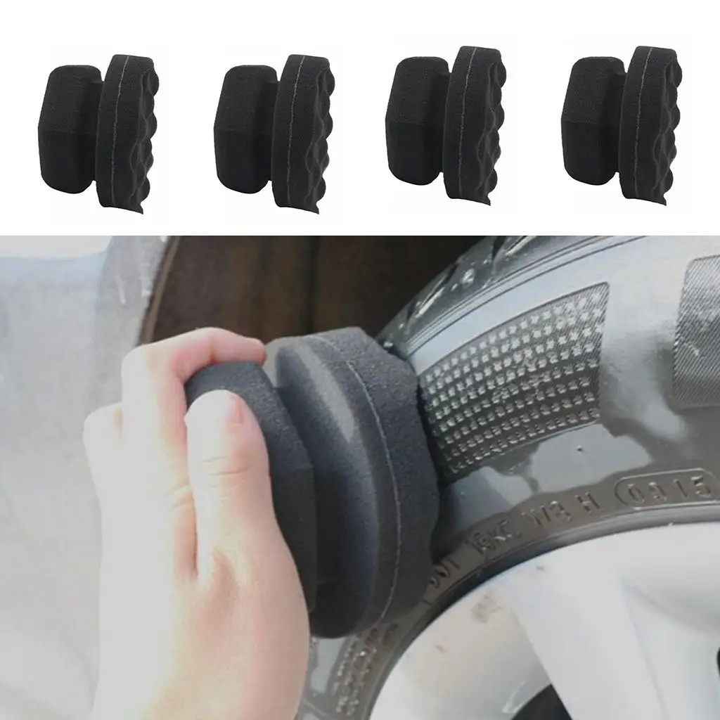 4 PACK Tire Dressing Applicator for Tire Dressings Shines Cleaners Washable 8cm