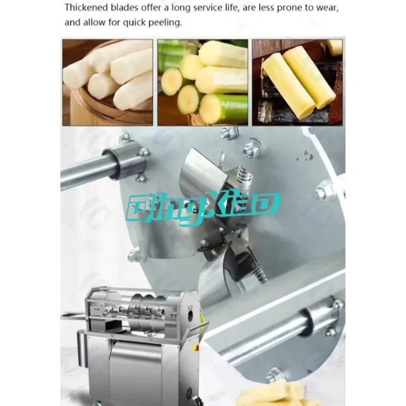 Commercial Fully Automatic Sugarcane Peeling Machine For Juice Bars Farms High Efficiency Stainless Steel Processing Equipment