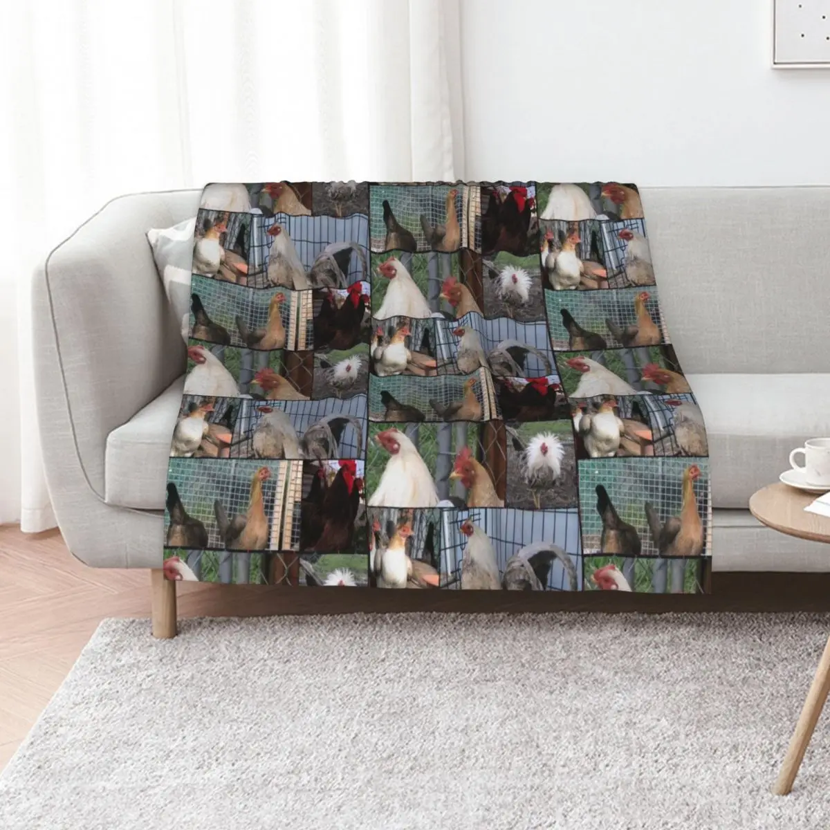 Chickens Throw Blanket Comforter Soft Plush Plaid Decorative Throw Hairys Plush funny gift Blankets