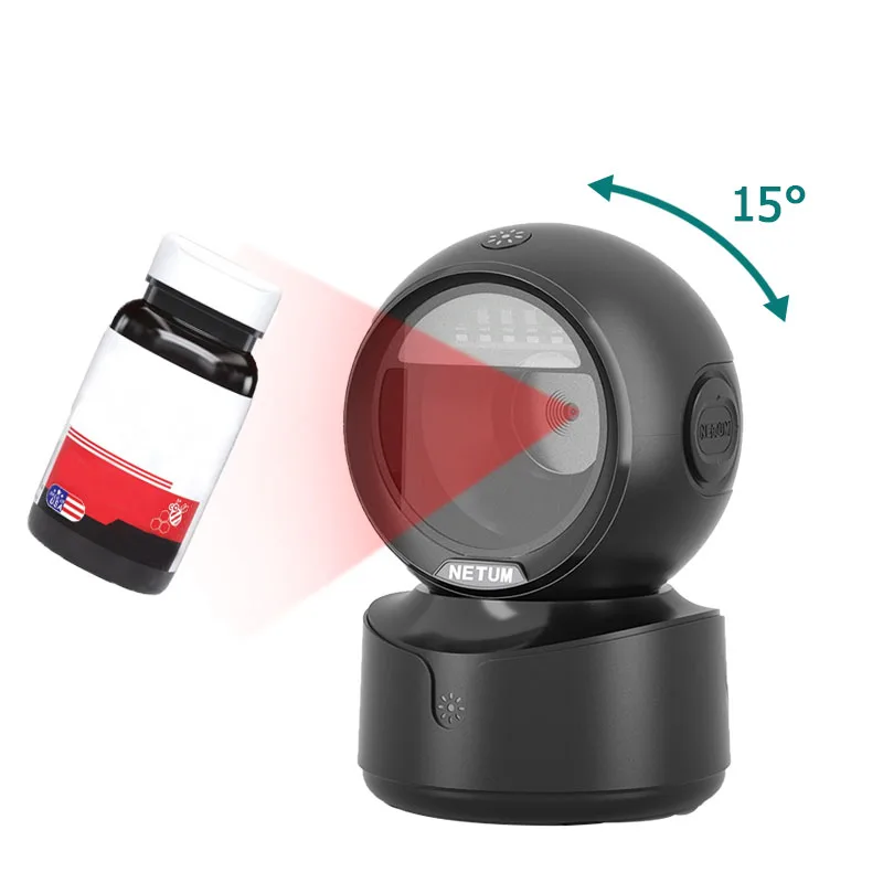 Supermarket Mobile Phone Desktop Portable Goods Barcode Scanner 1d 2d Handfree Automatic