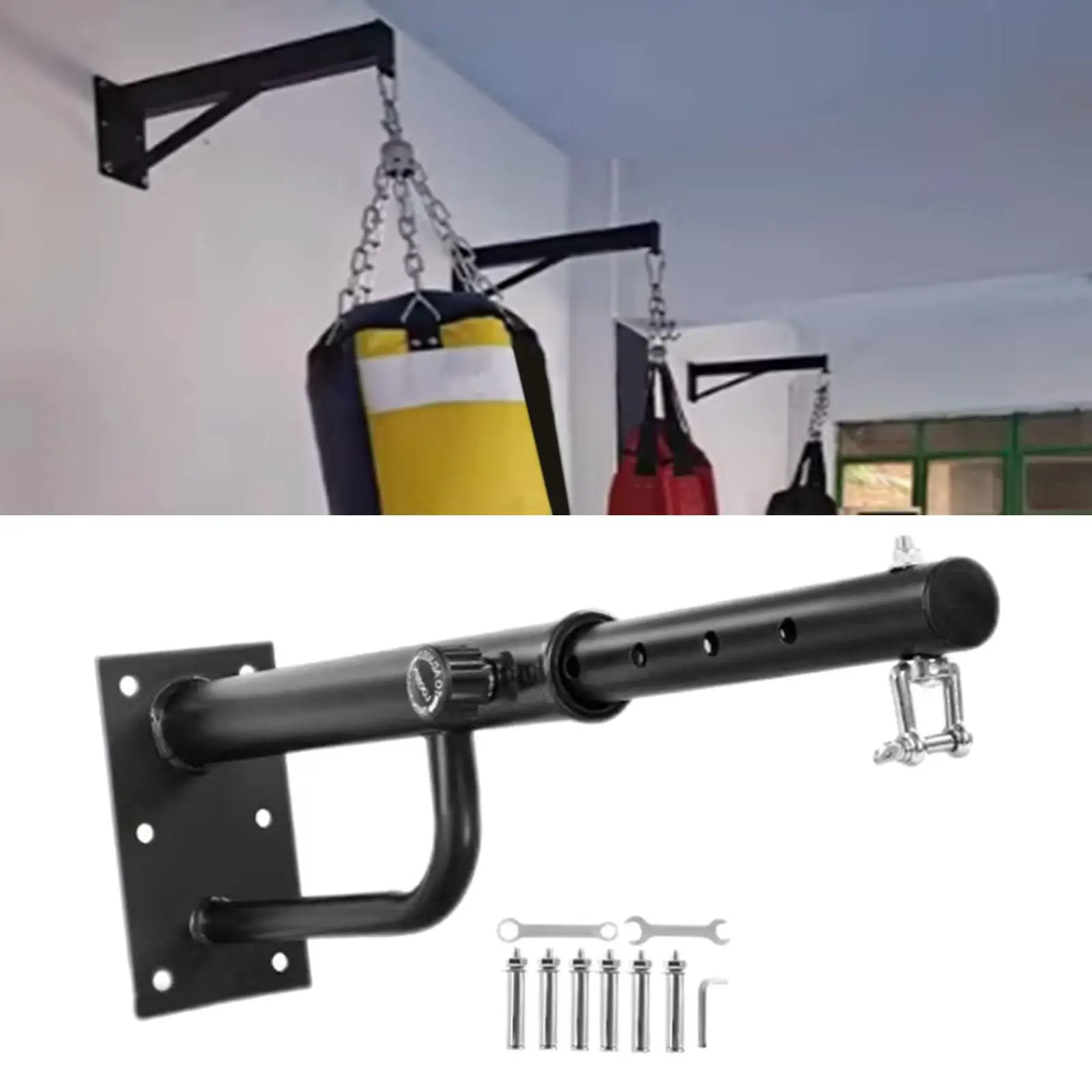 Adjustable Punch Bag Bracket Punch Bag Stand Retractable Equipment Wall Mounted