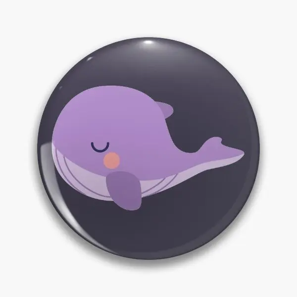 Tinytan Purple Whale Plush  Soft Button Pin Clothes Collar Hat Decor Cute Brooch Funny Women Metal Badge Lapel Pin Creative