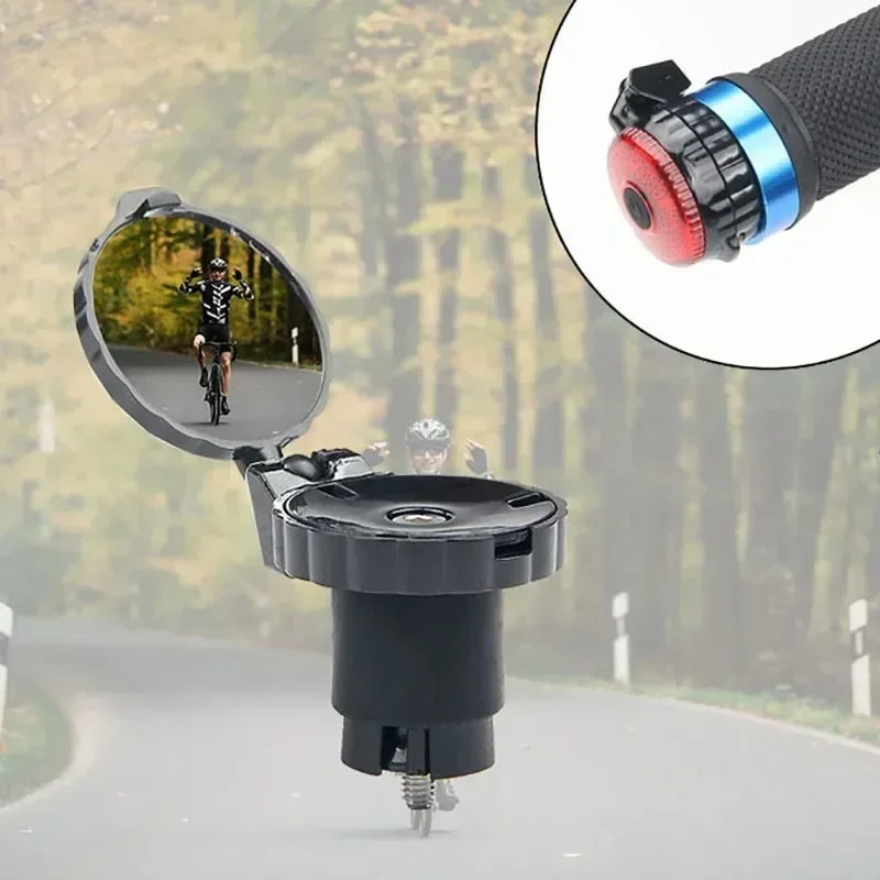 1Pc Bicycle Rear View Convex Mirror Handlebar Drop Bar Mount Acrylic Lens Back Sight Reflector Light Weight