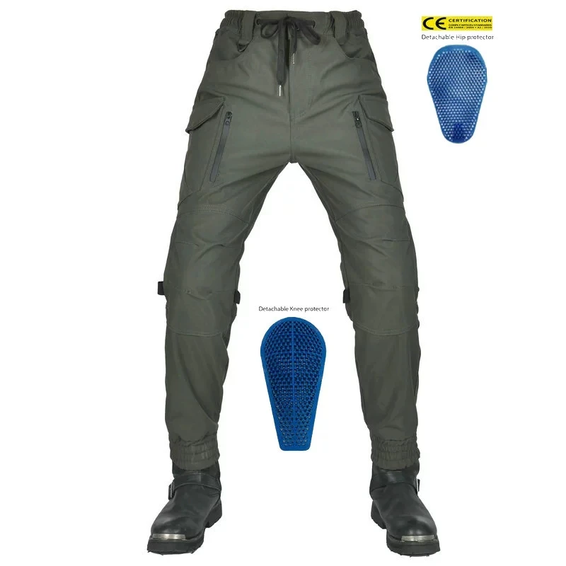 

Мотоциклетные джинсы-брюки, водонепроницаемые, светоотражающие, мягкие, повседневные, с защитными вставками, износостойкие, с защитным слоем на бедрах и коленях.
