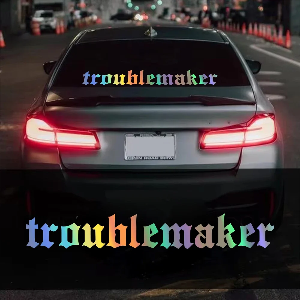 Troublemaker Letter Car Front Windshield Stickers Auto Rear Window Waterproof Vinyl Decals DIY Racing Body Creative Decoration