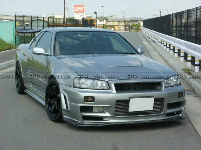 مناسبة لغطاء رأس Nissan Skyline R34 GTR من ألياف الكربون Retrofit K المفتوح