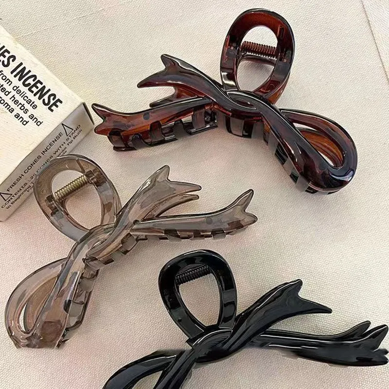 13 سنتيمتر شريط أكريليك القوس مخلب شعر مقاطع شعر السلطعون المشابك اللامعة أغطية الرأس دبابيس الشعر القرش ذيل حصان للنساء إكسسوارات الشعر #2