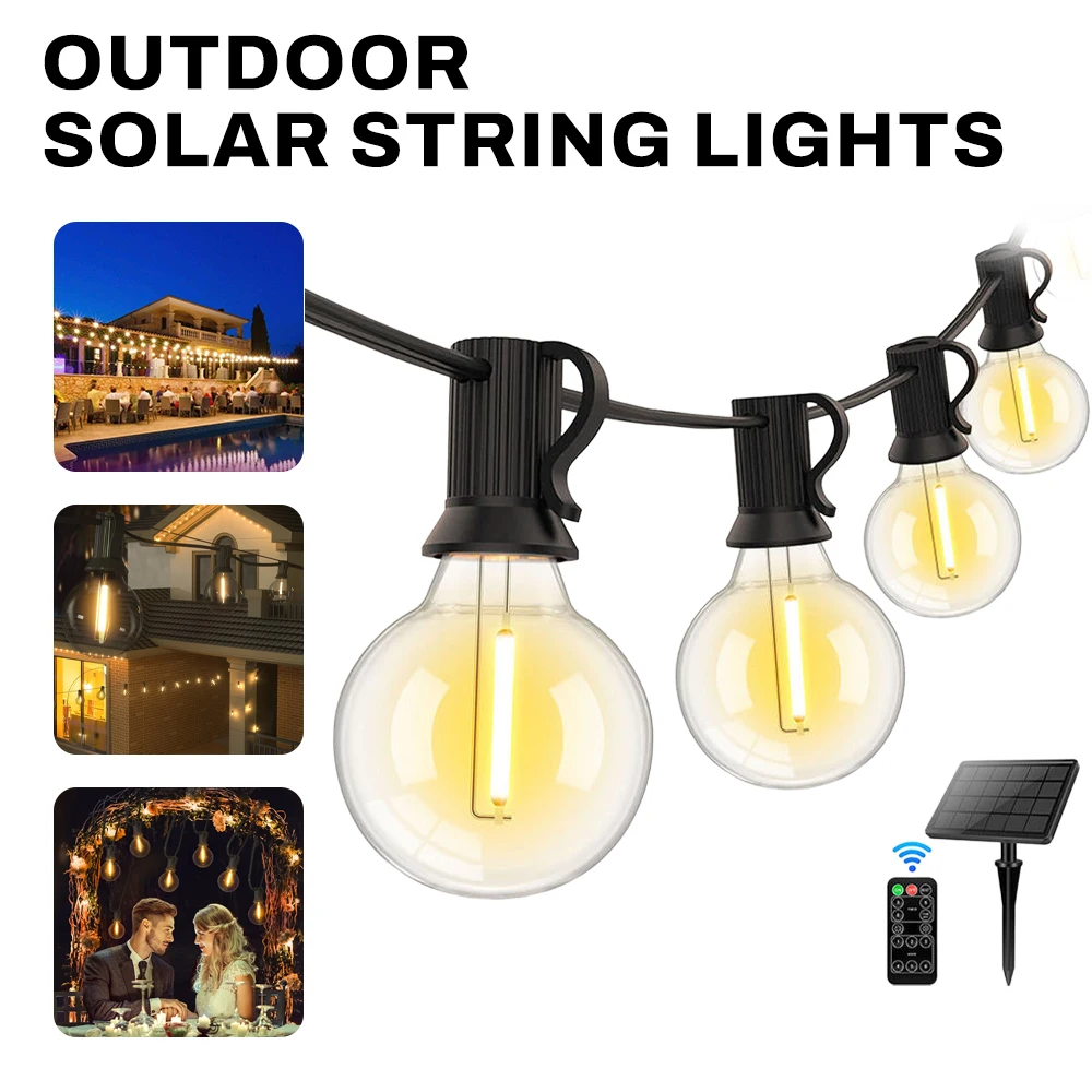 

Solar String Lights Outdoor 5W Led Crystal Globe Lights Waterproof Solar Festoon Fairy Light for Garden Christmas Outdoor Decor