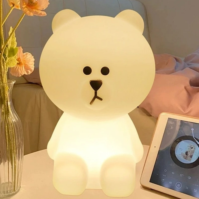 LED Cute 30CM Bear Mood Light Night Lamp Children\'s Bedroom Bedside Lights LED Table Light Living Room Floor Light Birthday Gift