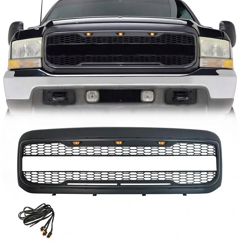 1999-2004 Truck Accessories Raptor Front Car Grille With Amber LED Light For FORD F250/F350/F450 Car Grille