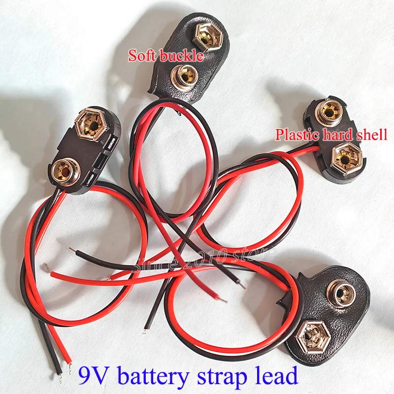 Cltgxdd 9V Battery Clips 10-15cm DC5521 Male/Female Connector Buckle 9 Volt Battery Clip Connector I/T-Type Battery Holder