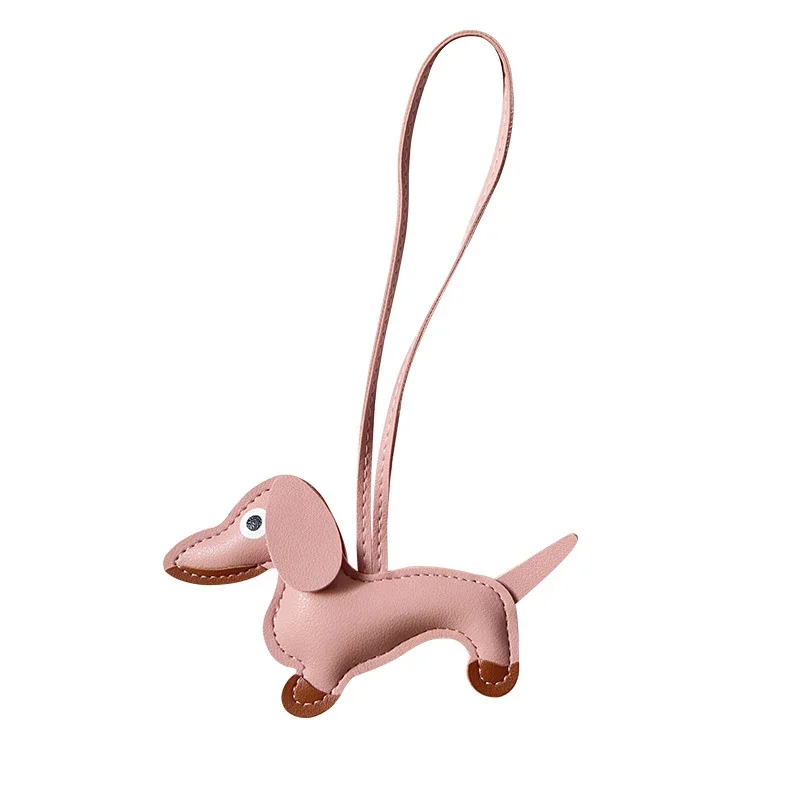 Classics Dachshund Dog PU Leather Pony Pendant Phone Charm Strap Lanyard Keychains Key Chain Keycord Hanging Phone Accesssories