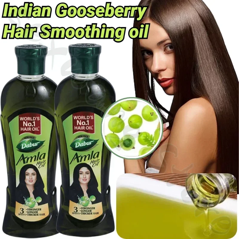 

Масло для волос Dabur Amla, индийская черника, питает черные волосы, гладкое масло для волос, улучшает сухость, 180 мл