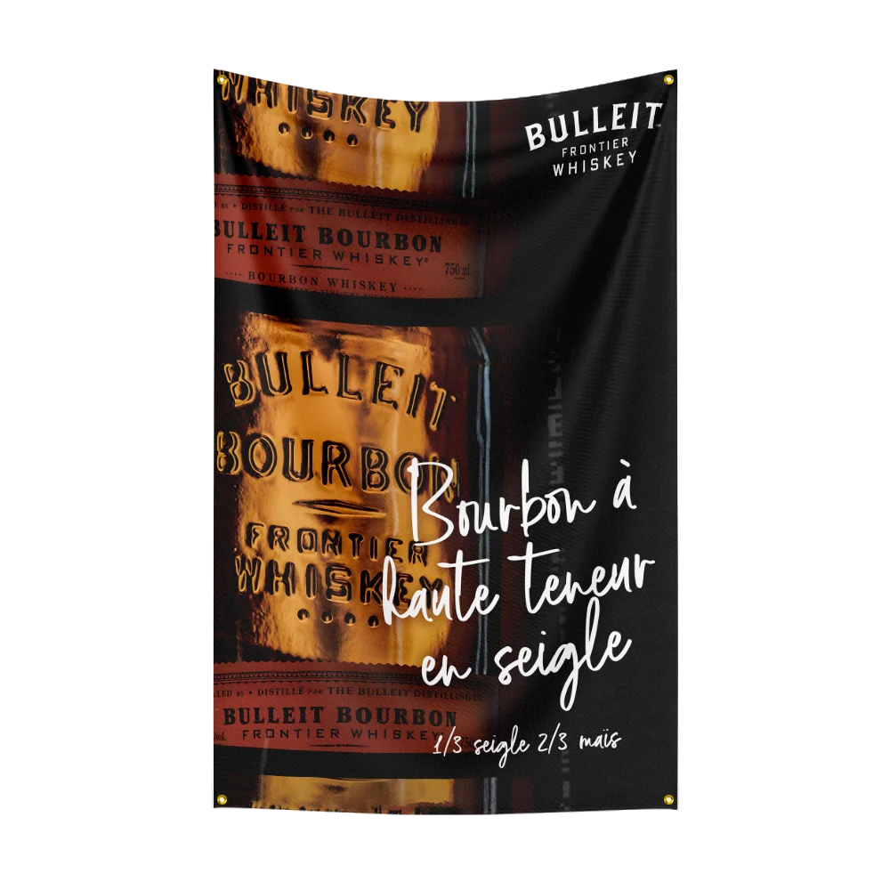 3×5ft whisky B-BULLEIT BOURBON Flag Polyester Printed Alcohol Wine Banner For Decor Drink rum Beer Flag