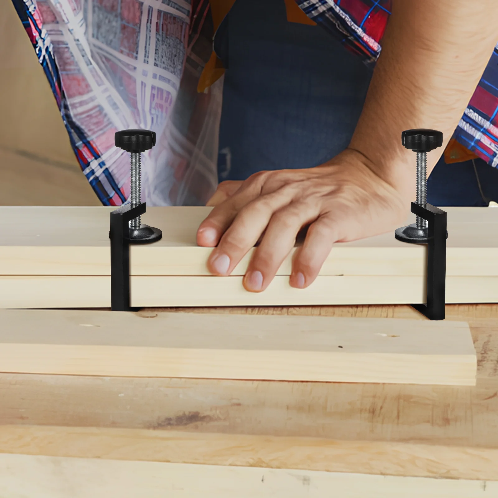 

2Pcs Woodworking Clamps Ergonomic Design for Precise Furniture Cabinet Installation and Carpentry Projects