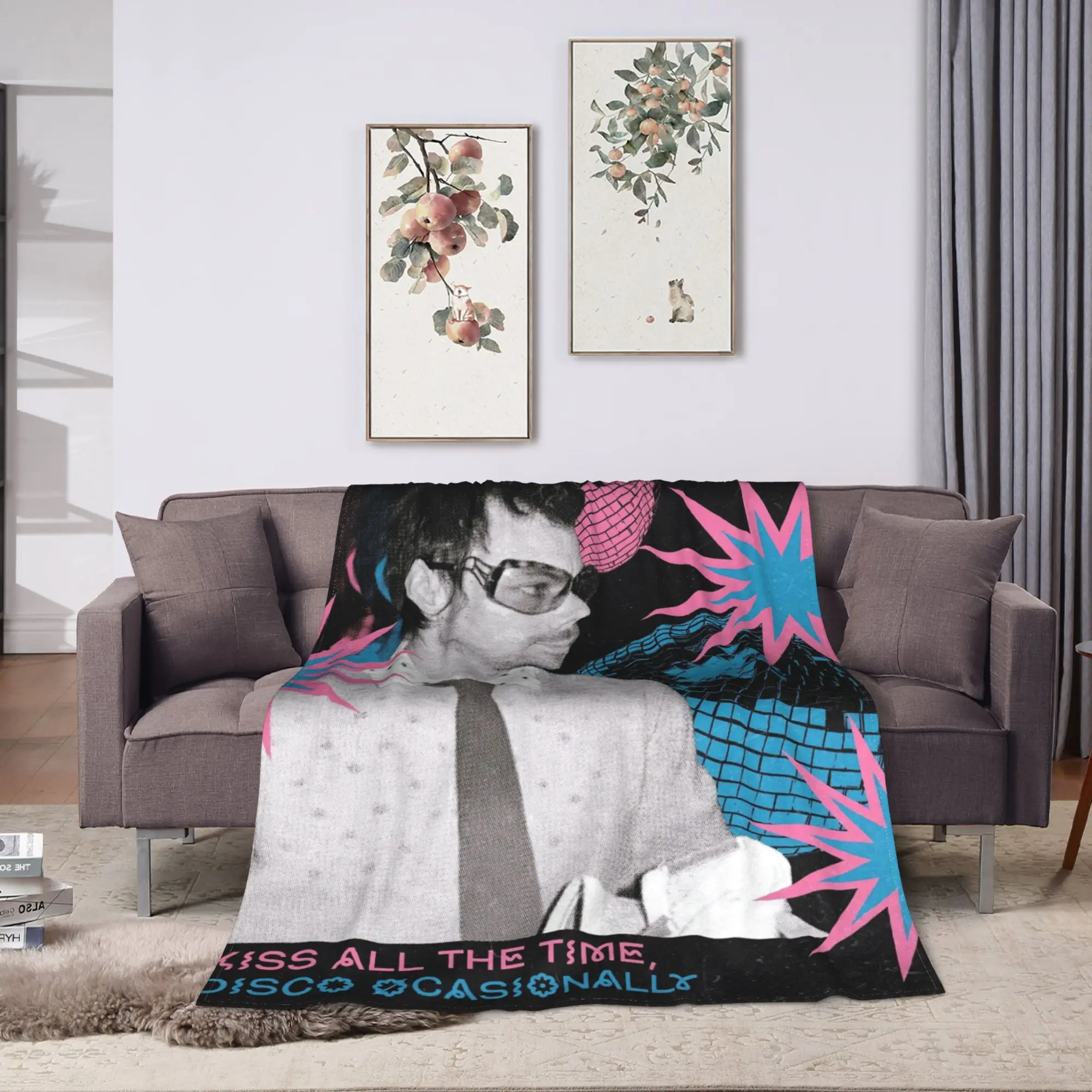 Harrys Styles Kiss All The Time Disco Blankets Soft Cozy  Throw Blanket Winter Girls Bedroom Travel Bedspread