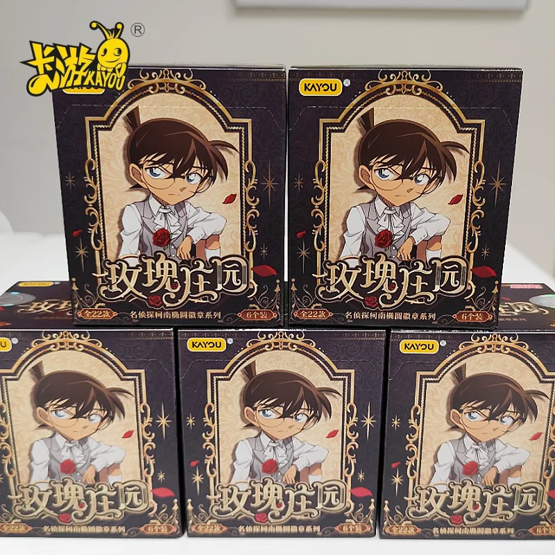 Genuine Kayou Detective Conan Rose Manor Oval Badge Series Tinplate Badge Kaitou Kiddo Cartoon Anime Collection Peripheral Gifts