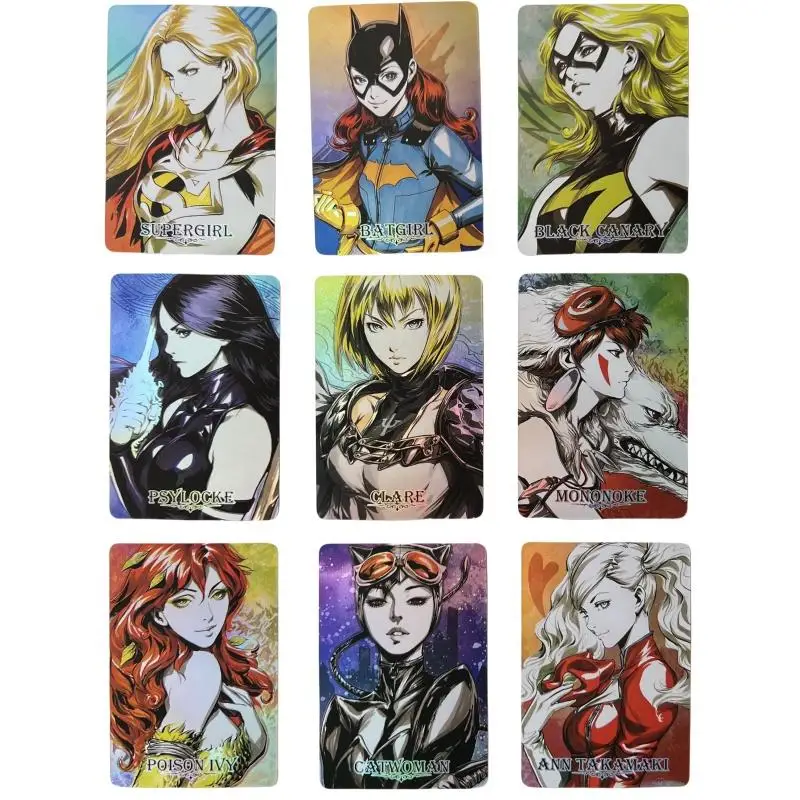 Anime Girl Flash Card Asuka benda Soryu Nami Wonder Woman Op05 serie di colori fai da te 54 fogli Action Toy Figure Game Collection