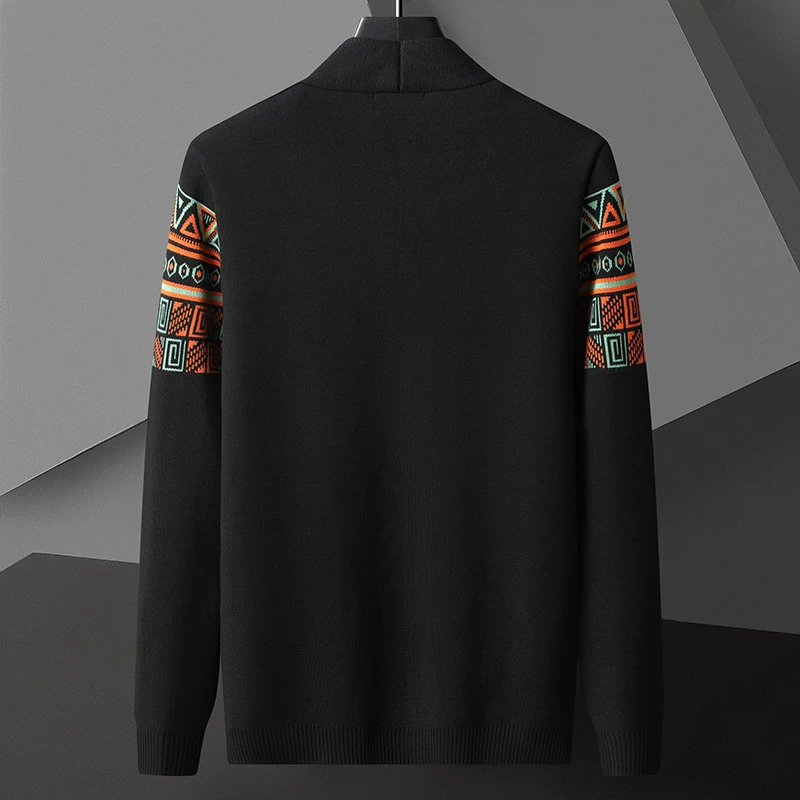 Chaqueta de punto para hombre, suéter informal con estampado de estilo étnico Retro, abrigo de gama alta, primavera y otoño, novedad de 2023