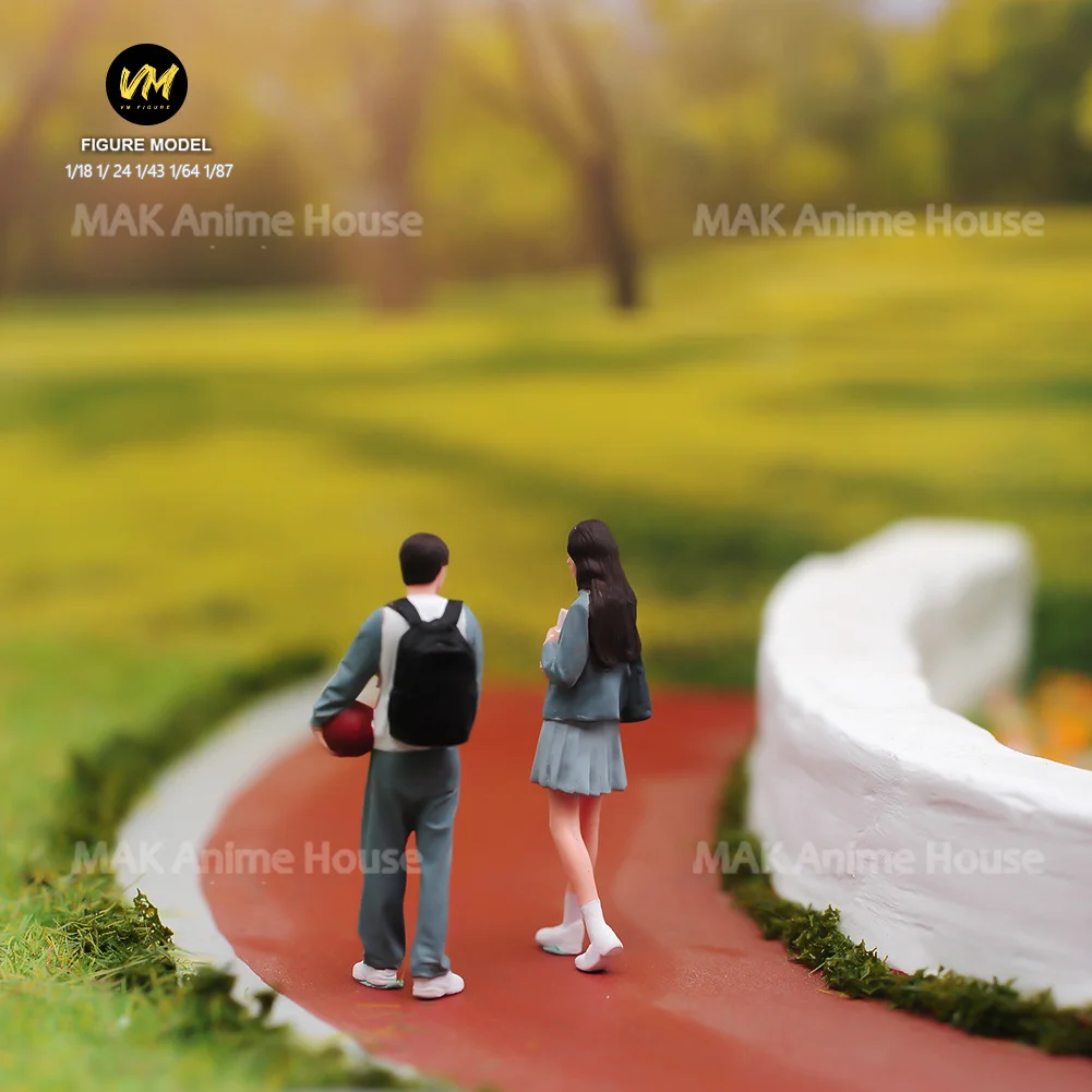 ミニチュア 1/87 1/64 1/43 1/24 朝のランニング運動男性女性犬フィギュア人形モデルクリエイティブシーン装飾おもちゃ