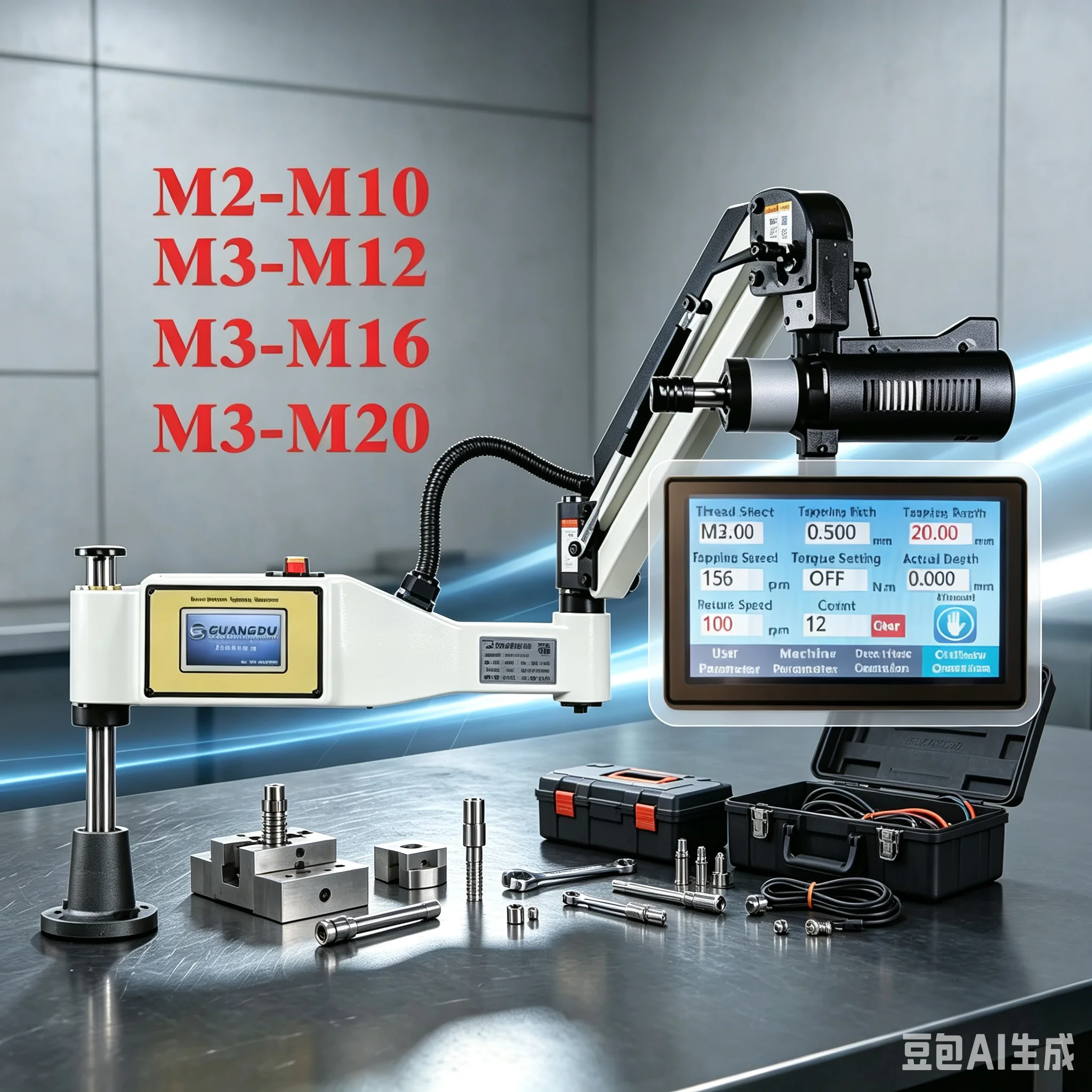 M3-M20 Universal Vertical Electric Tapping Machine Tapper Tapping Arms Tapping Tool Taps Metal Threading Machine with ISO Chuck