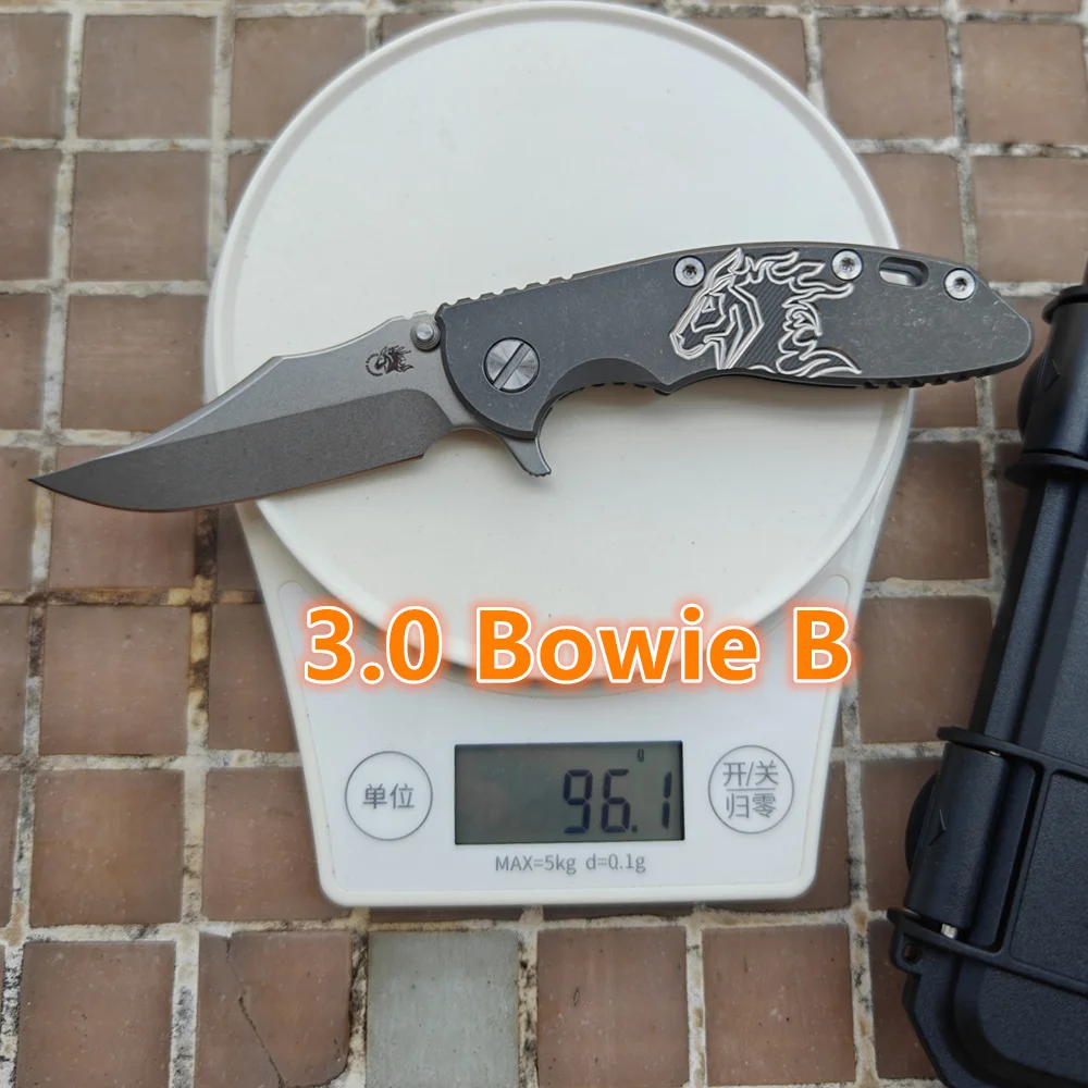

JUFULE Hinderer XM18 Bowie Folding Knife 3" VG10 Blade Titanium Ceramic Bearing Tactical Outdoor Camping Hunting EDC Pocket Tool