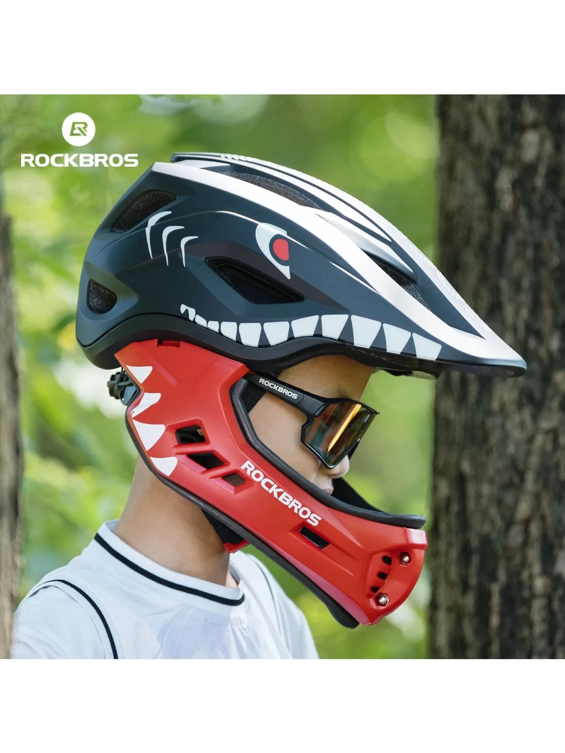 AliExpress ROCKBROS Child Cycling Helmets Detachable Full Face Helmet Lightweight Adjustable Bicycle Scooter Helmet Safety Breathable