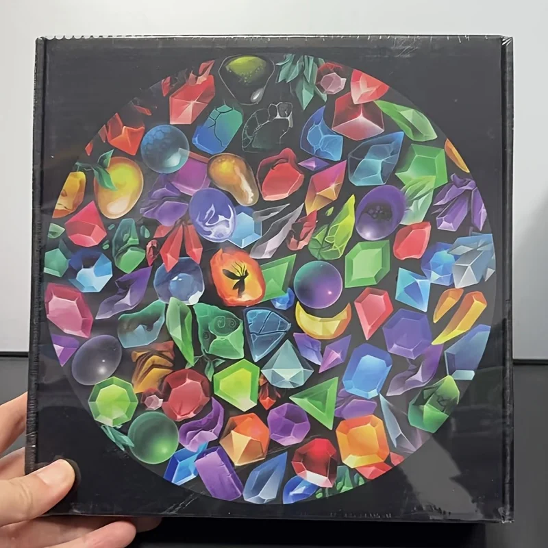 

Round Jigsaw Puzzle for Adult, Insects in Amber, Premium Thick Cardboard, Finished Size 25.6 "x 25.6" (65x65cm) Back Letter