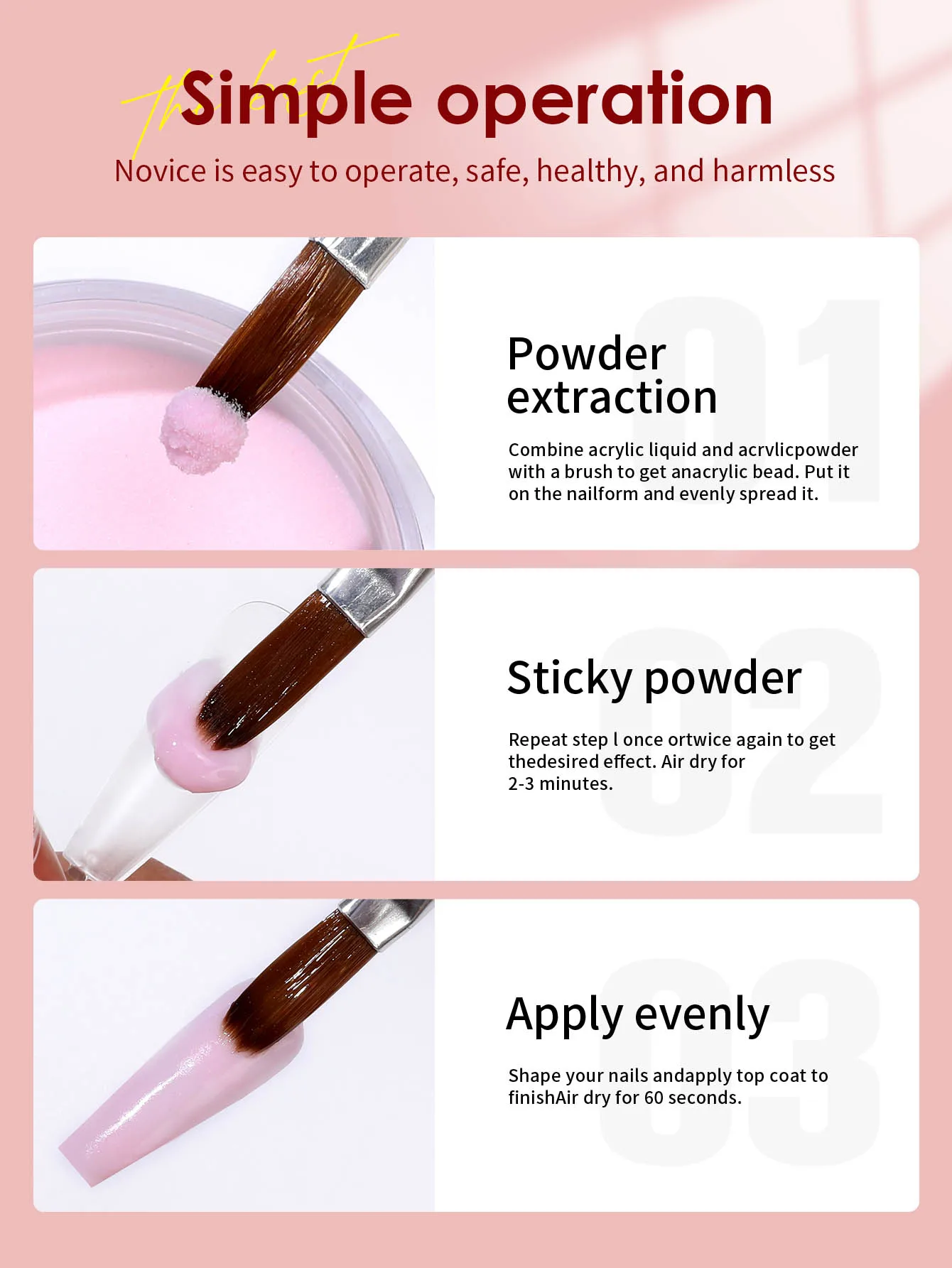 Conjunto de pó de unha de cristal de 6 cores, branco brilhante e prata, kit inicial de nail art para iniciantes, sem necessidade de lâmpada de unha.