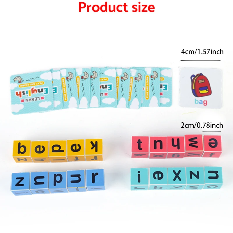 흥미로운 단어 경쟁, 문자 및 영어 문자 매칭 게임, 다채로운 블록 퍼즐, 어린이 대화형 퍼즐 장난감