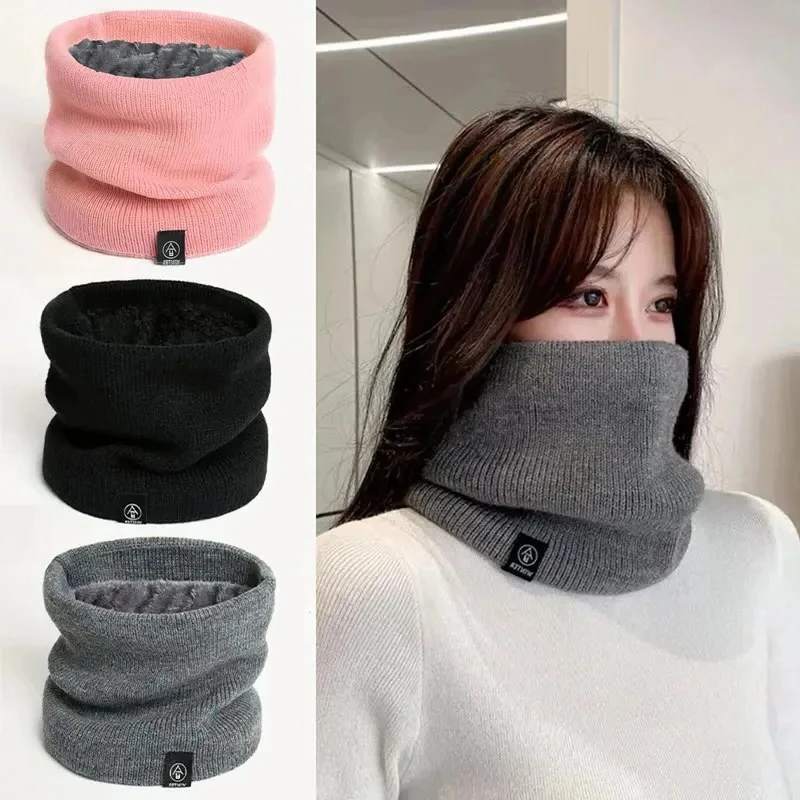 Fashion Knitted Scarf Solid Cashmer Like Winter Snood Scarves Lady Warm Thick Riding Neck Gaiter