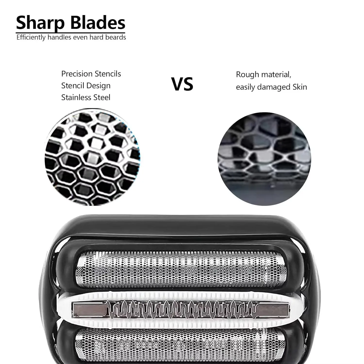 KVIFO 32B 32S Shaver Blade Foil Cutter Head Replacement Blade for Braun Electric Razor Series 3 3000s 3010s 3040s 3050cc 3070cc