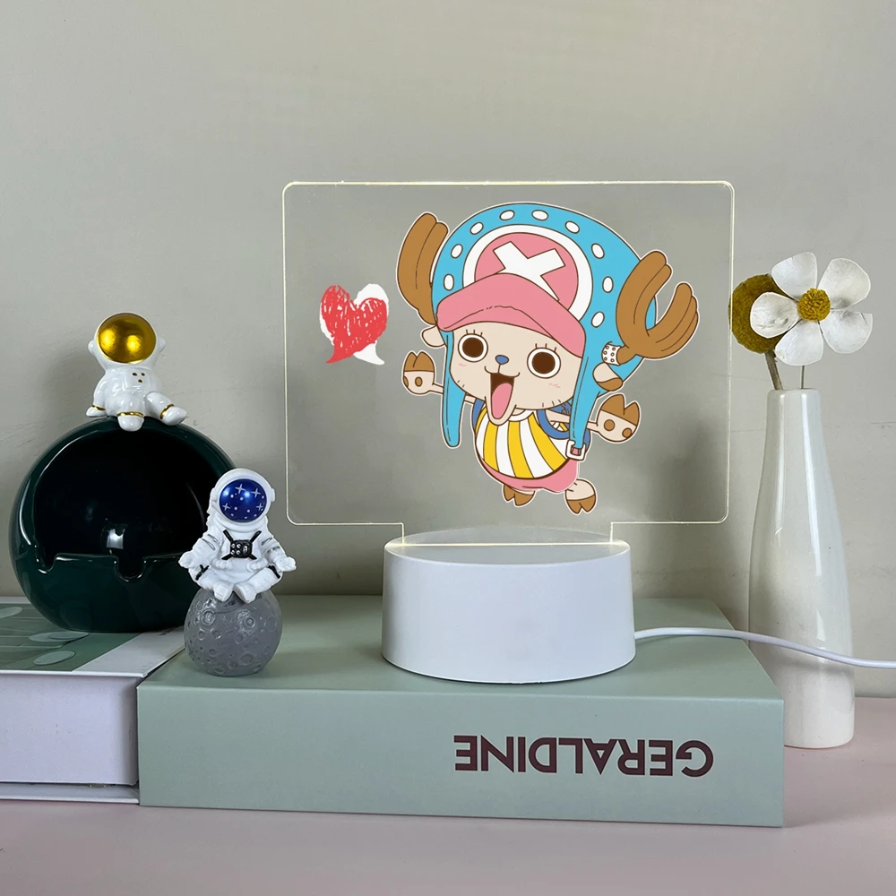 Cartoon anime Pirate Acrylic Led Night Lamp For Table Desk Decor Print one piece Gift 1 color or 3 color Light