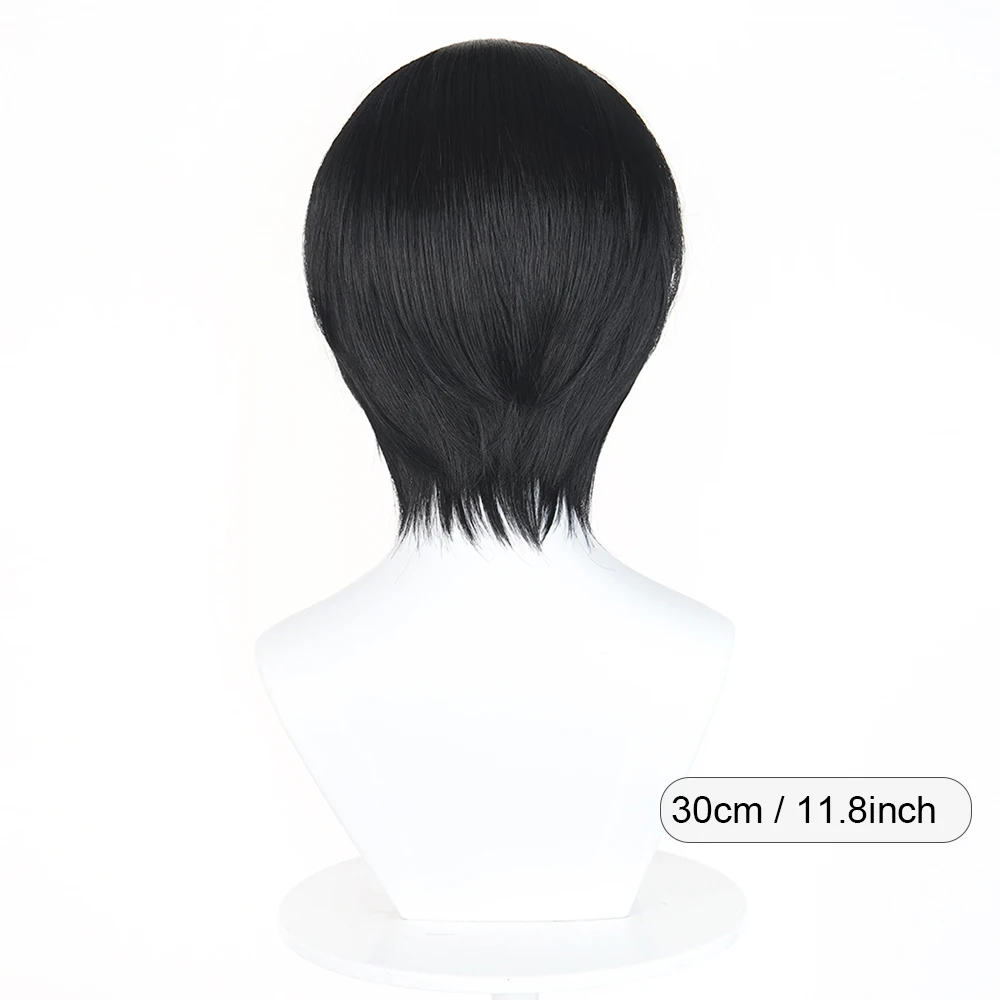 Black Ombre Blonde Synthetic Short Straight Wigs Middle Part Fluffy Anime Game Cosplay Heat Resistant Wig for Daily Party