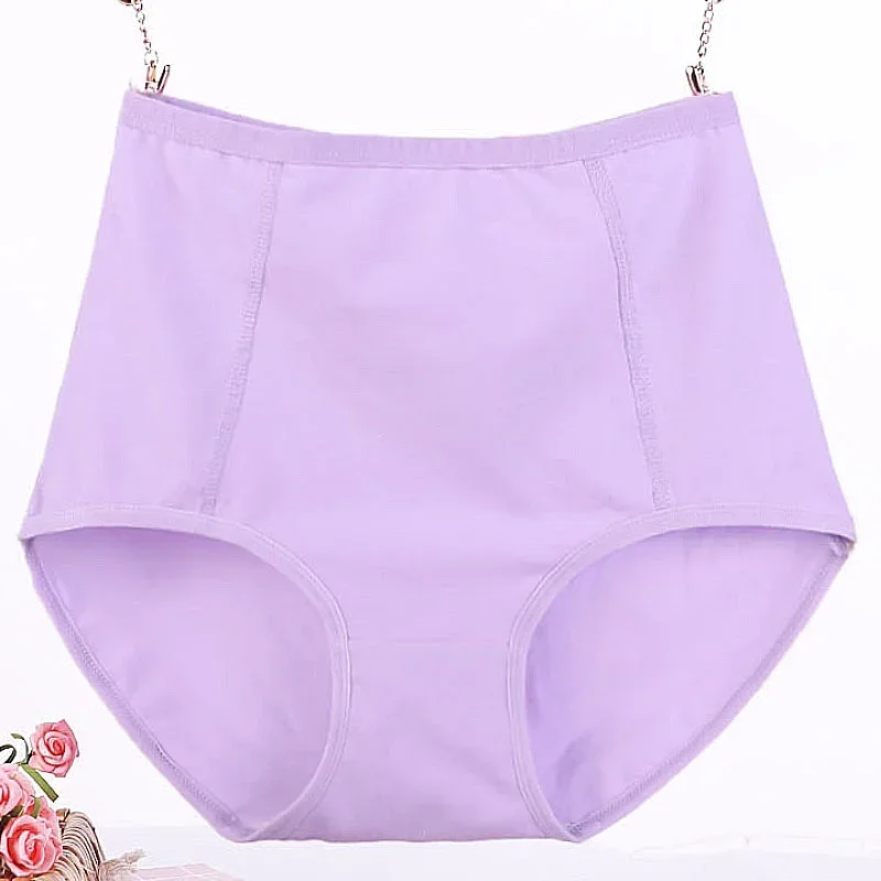 Cotton Seamless Panties Women Summer Breathable Underwear Plus Size Simple Solid High Waist Comfortable Briefs Ropa De Mujer