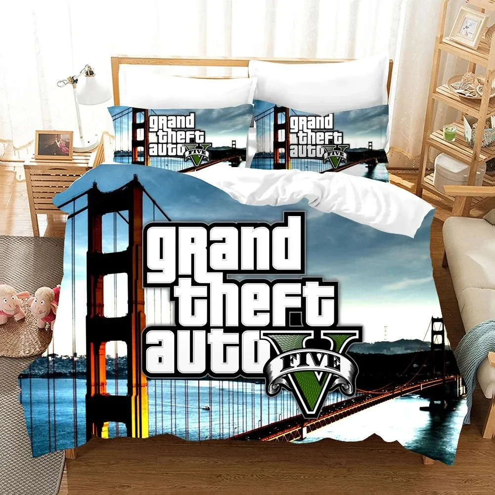 Grande roubo auto 5 conjunto de cama jogo capa edredão conjuntos consolador capa edredão gêmeo rainha rei único tamanho dropshipping