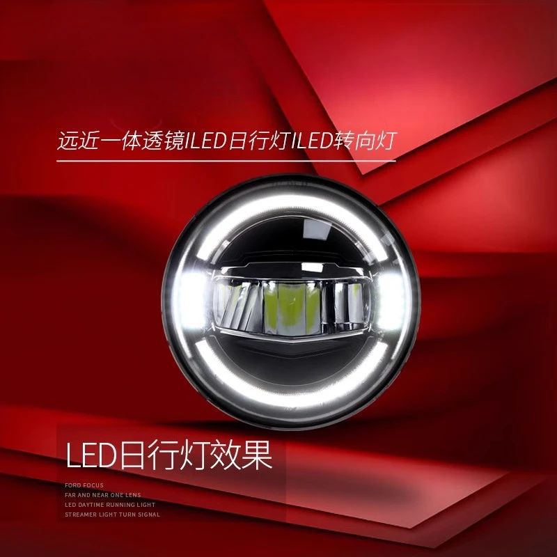 Suitable for Wrangler  07-17Headlight Assembly Modified Full LED Bi-Optic Lens Light Guide Daytime Running Light Turn Signal Lig