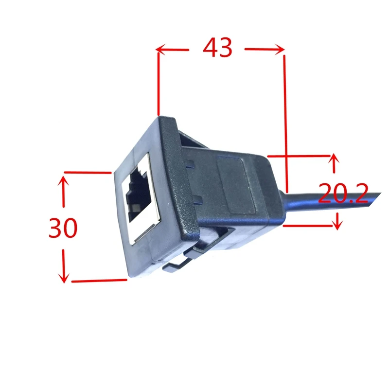 CAT5e 100cm Embedded Panel Wall Insert Wall Insert Panel Die RJ45 Male to Female Installation Extension Cable