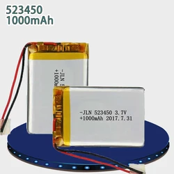 PURFIELD 3.7V 523450 1000mAh Li Polymer Lithium Rechargeable Li-ion Batteries Replace for MP3 MP4 GPS Bluetooth Speaker LED Lamp