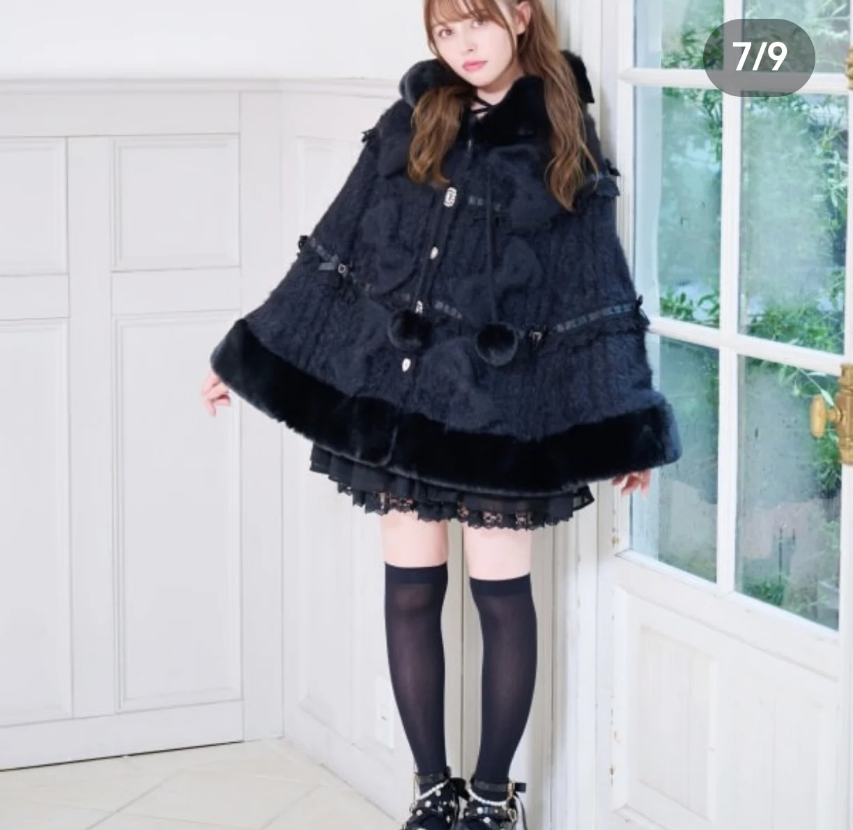 ليز مقنعين عباءة 2025 جديد اليابانية الحلو لينة الدافئة سميكة متماسكة الرؤوس الأميرة لوليتا العباءات الخريف والشتاء الفتيات النساء سترة #5