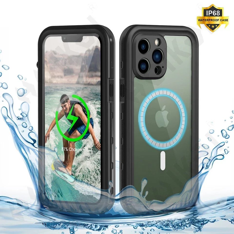 Magnetic Waterproof 360 Degree iPhone Protective Case Black